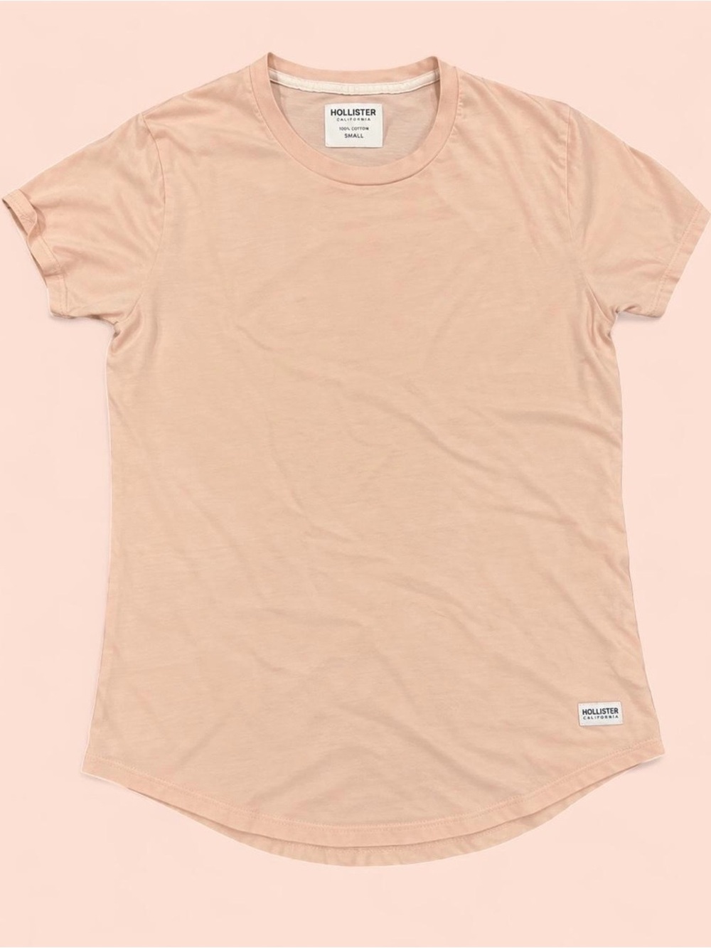 Hollister Blush Pink Long-Line Essential Tee